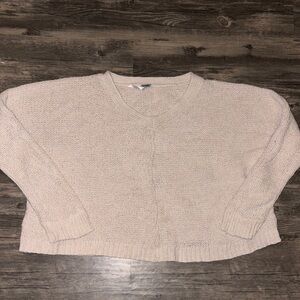 Free People Cream V-Neck Sweater small